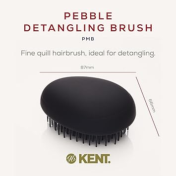 Kent Pebble Travel Hairbrush Matt Black - Image 2