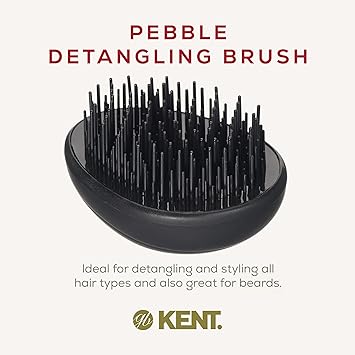 Kent Pebble Travel Hairbrush Matt Black - Image 3