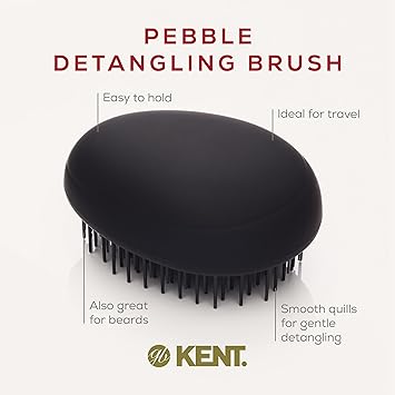Kent Pebble Travel Hairbrush Matt Black - Image 4
