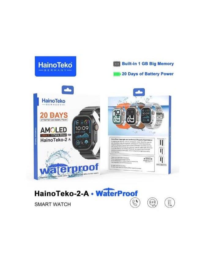Haino Teko 2 A Smartwatch With Waterproof Full Screen AMOLED Display 20 Days Battery Life and 3 Pair Straps - Image 3