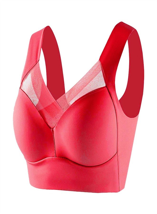 Thin And Breathable Vest Underwear Without Steel Rings Red - Image 1