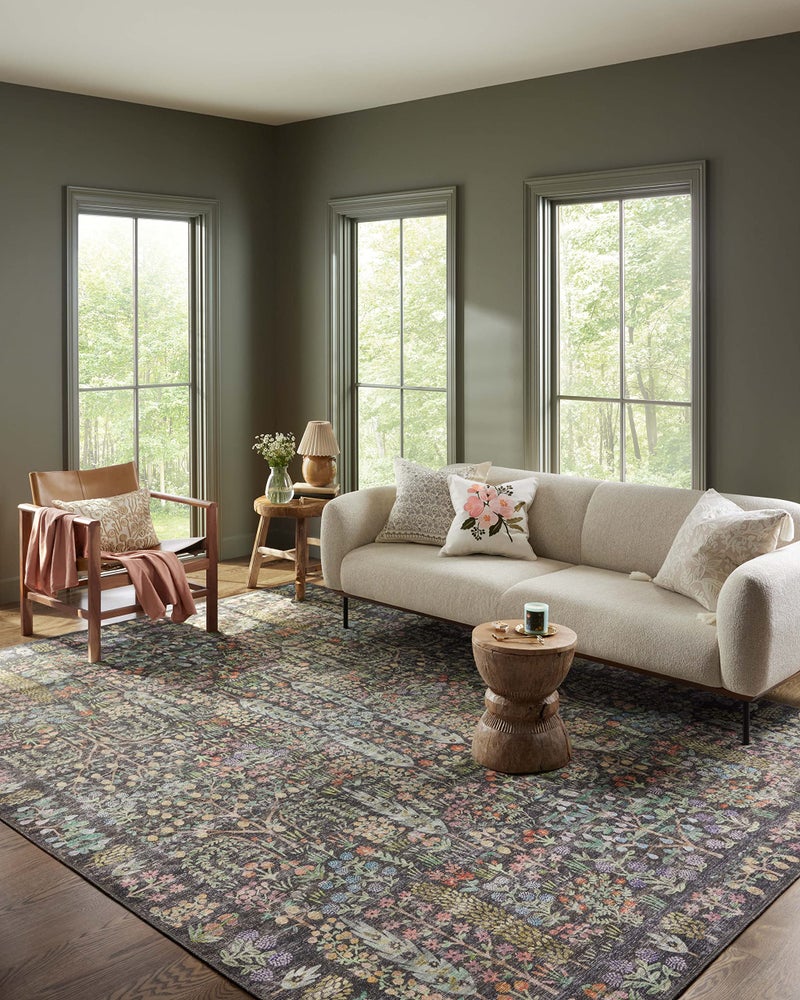 Loloi Rifle Paper Co. Maison Collection MAO-07 Charcoal 5'-0" x 7'-6", .19" Pile Height, Area Rug - Image 1