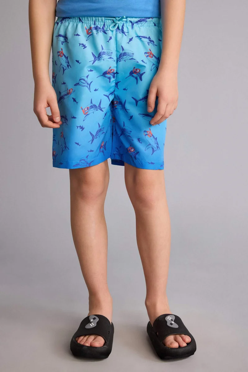 ديفاكتو Boy Regular Fit Printed Swim Shorts