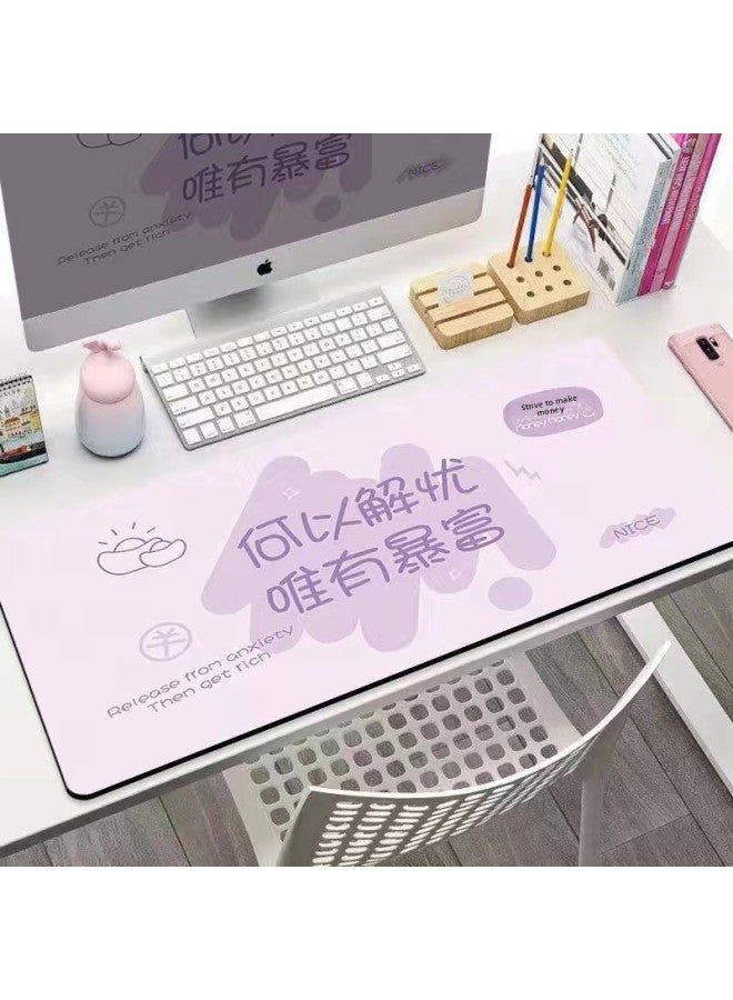 Worker Mouse Pad Creative Personalized Text Buddhist Style Extra Large Long Style Girls Simple High-Looking Desk Pad