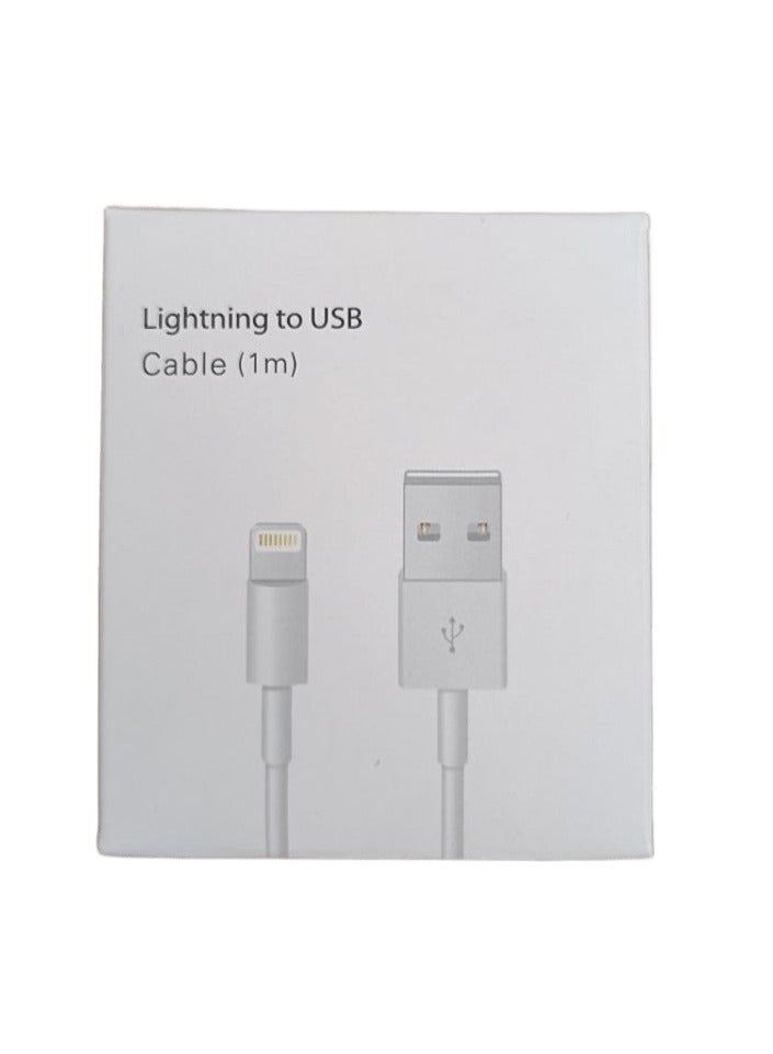 كابل لايتنينج لشاحن ايفون 1M ابيض - Image 1