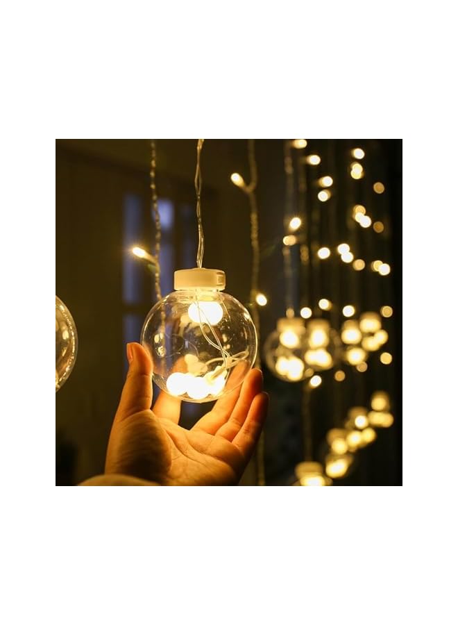 The Bros أضواء ستارة LED من 3M مع 10 خيوط معلقة، أضواء خرافية دافئة بيضاء متلألئة لحفلات الزفاف، عيد الميلاد، وزينة المنزل - Image 4