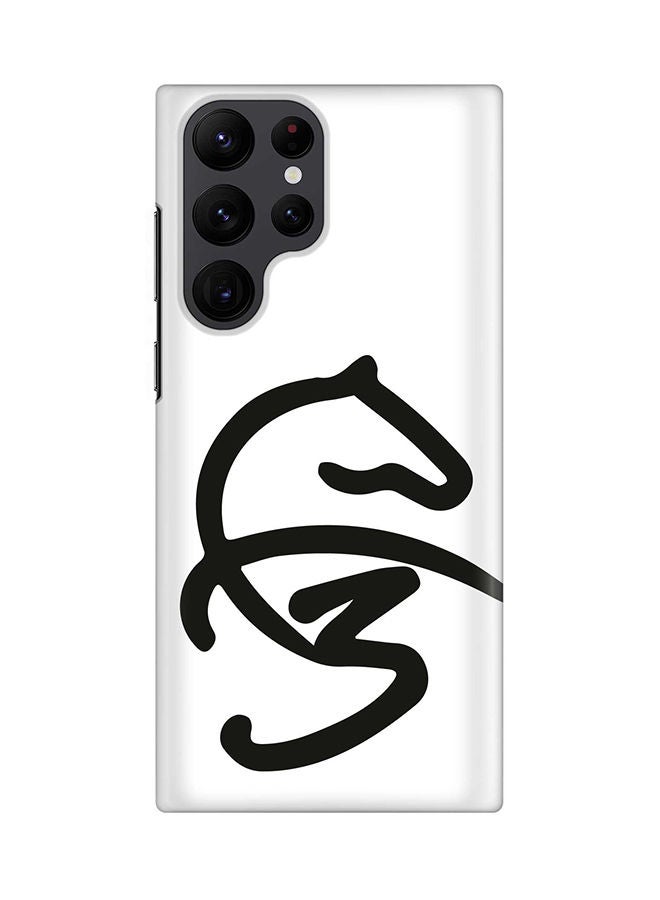 Stylizedd Case for Samsung Galaxy S22 Ultra 5G Snap Case Slim Snap Classic Series Shield Matte Finish Print -  Faz3 Style White - Image 1