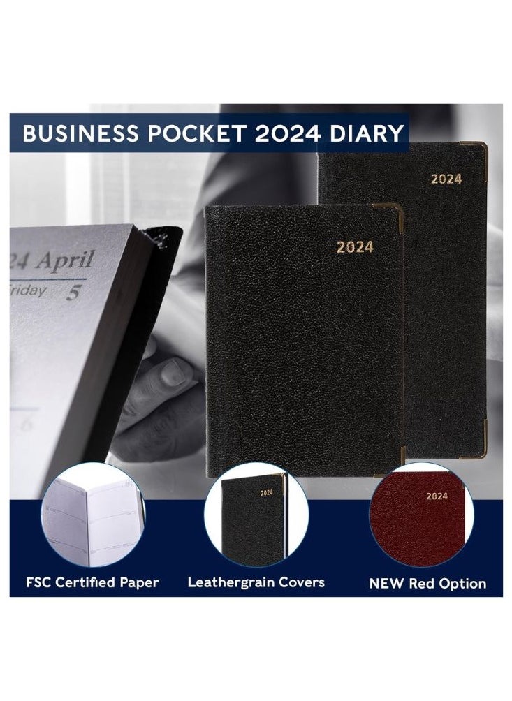 Collins Business Pockets 2024 Diary Slimchart Month to View Pocket Diary - Business Planner and Organiser - January to December 2024 Diary - Weekly - Black - CMB.99-24