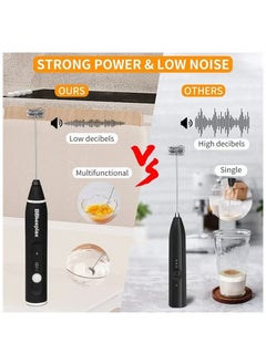 Generic Rechargeable USB Electric Milk Frother, USB-Rechargeable Drink-Mixer With 2 Stainless Whisks, Frother For Cappuccinos, Hot Chocolate, Milkshakes, Egg Mix  - Image 2