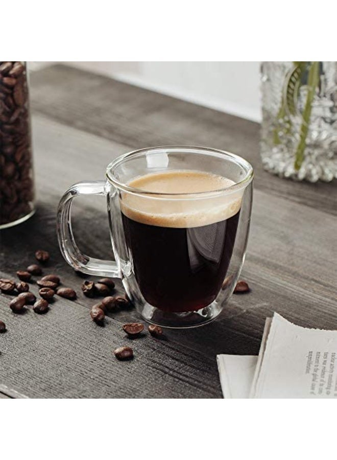 بلاك ستون طقم أكواب زجاج مزدوج الجدار من بلاكستون، 180 مل للقهوة والشاي، أكواب زجاج بوروسيليكات عازلة بتصميم منحني، علبة هدية، DH911 - Image 2