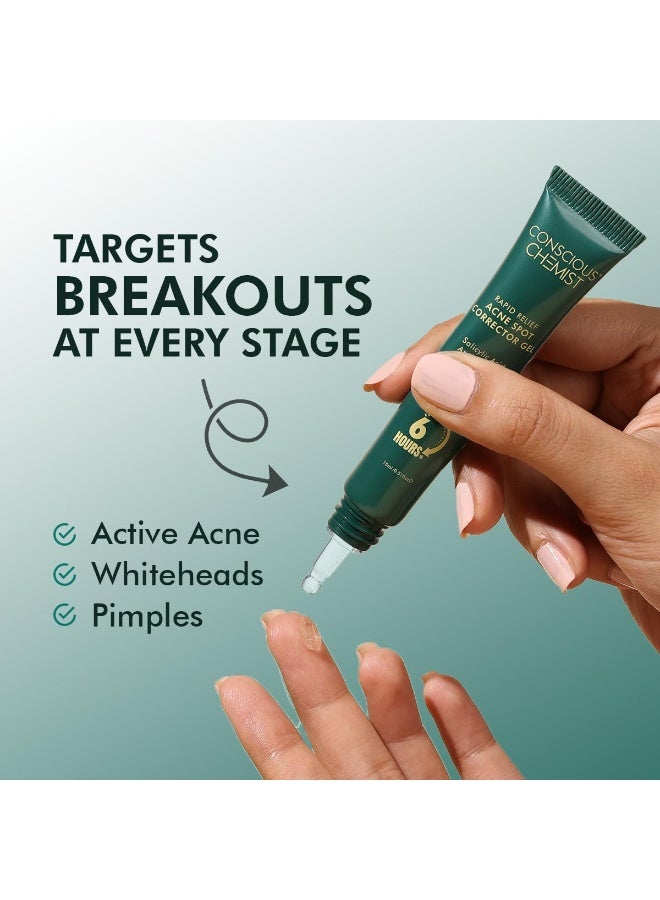 كيميائي واعي جل كونشيس كيميست® سريع المفعول لعلاج حب الشباب | 15 غرام | علاج ثلاثي المفعول مع 2% حمض الساليسيليك وحمض الأزيليك | يزيل البثور، ويقلل الاحمرار، ويخفف البقع الداكنة | للرجال والنساء - عبوة من قطعتين - Image 4