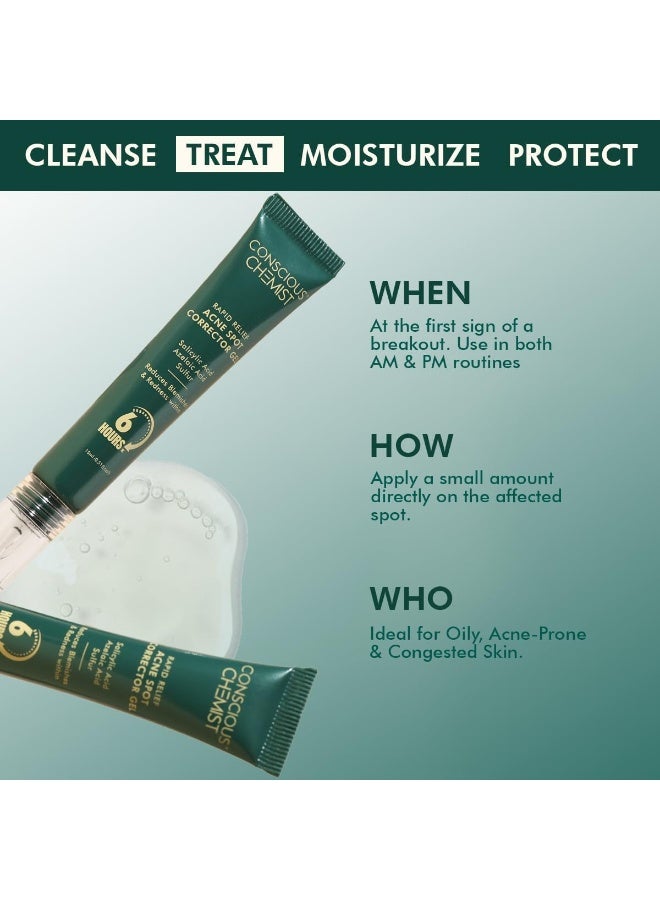 كيميائي واعي جل كونشيس كيميست® سريع المفعول لعلاج حب الشباب | 15 غرام | علاج ثلاثي المفعول مع 2% حمض الساليسيليك وحمض الأزيليك | يزيل البثور، ويقلل الاحمرار، ويخفف البقع الداكنة | للرجال والنساء - عبوة من قطعتين - Image 3