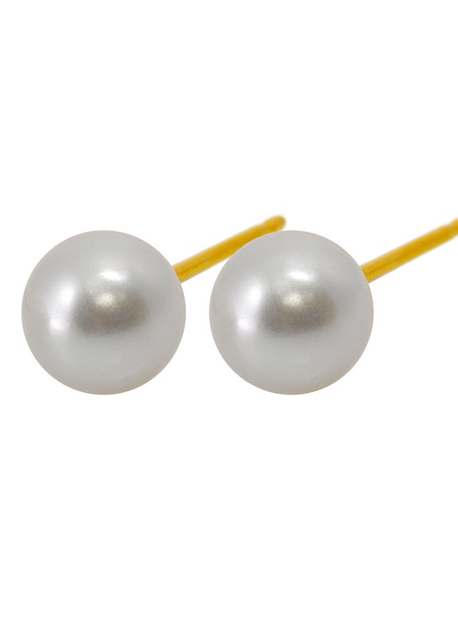 Caflon Fashion Sense Gold Plated Pearl Earring| 6Mm