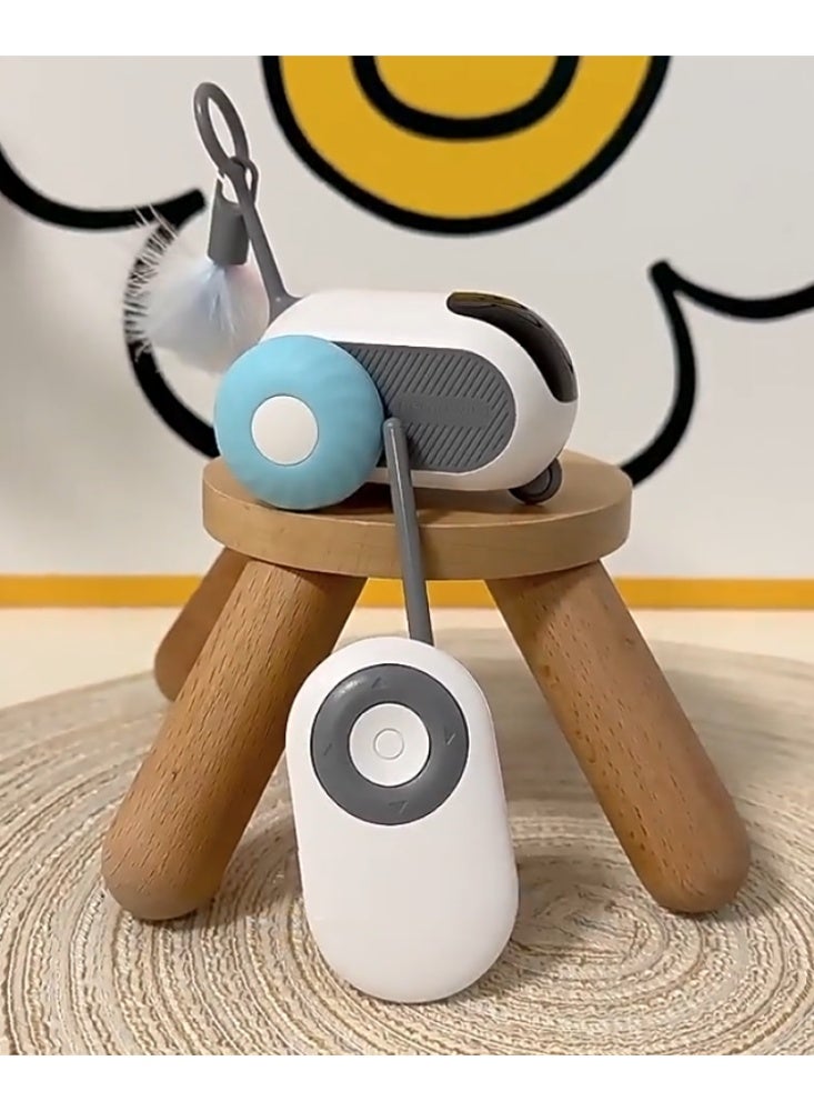 Smart Interactive Cat Toy with Remote Control and Moving Feathers, Rechargeable USB Type-C, Exercise and Stimulation Toy for Cats - Image 2