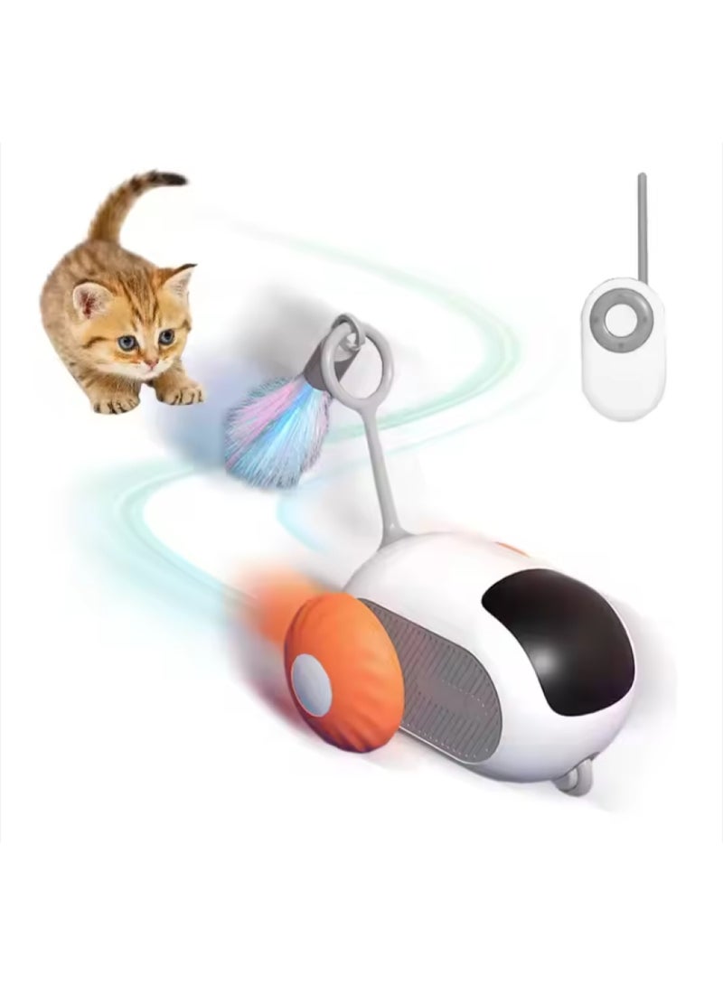 Smart Interactive Cat Toy with Remote Control and Moving Feathers, Rechargeable USB Type-C, Exercise and Stimulation Toy for Cats - Image 1