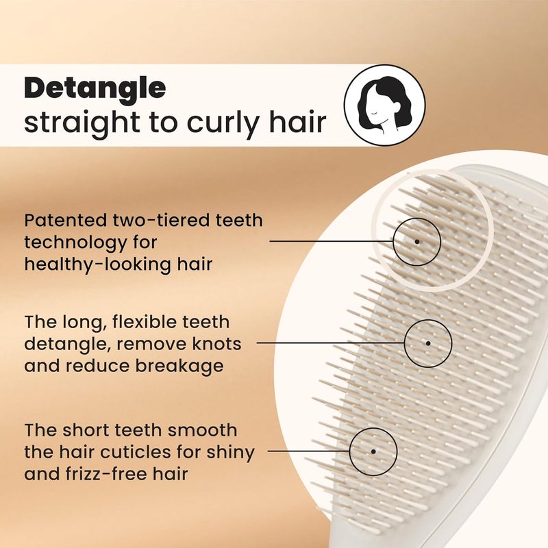 TANGLE TEEZER Shop & home all-space compatible Ultimate Detangler Hair Brush, for Wet and Dry Hair, Detangling Brush for All Hair Types, Two-Stage Teeth Reduce Breakage, Eliminate Knots, Pumice Grey, Matte Finish Carefully selected solid material - Image 2