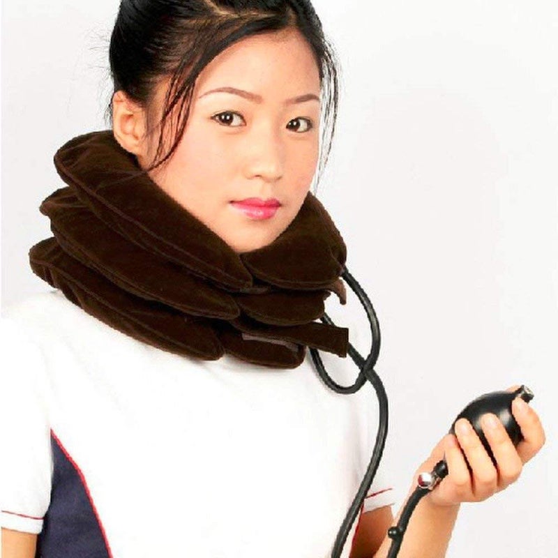 CLOMANA 3 Layer Air Inflatable Neck Traction Soft Pillow for Travel - Image 4
