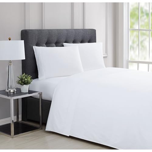 Charisma 310 Thread Count Cotton Solid Bright White Cal. King Sheet Set - Image 1