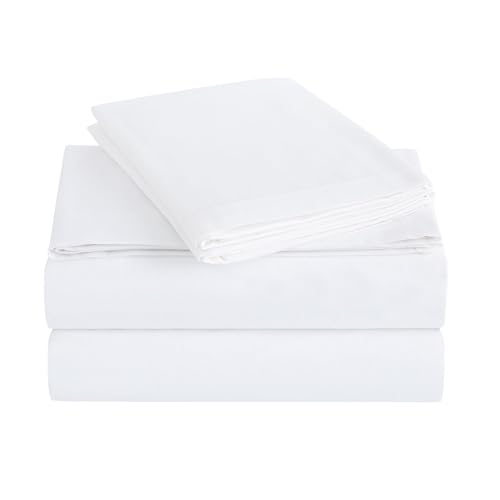 Charisma 310 Thread Count Cotton Solid Bright White Cal. King Sheet Set - Image 2