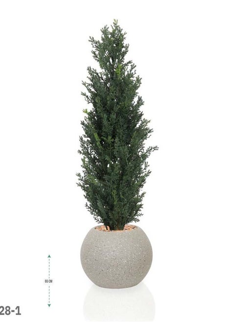 Artificial tree simulating a natural cypress tree, 65 cm high
