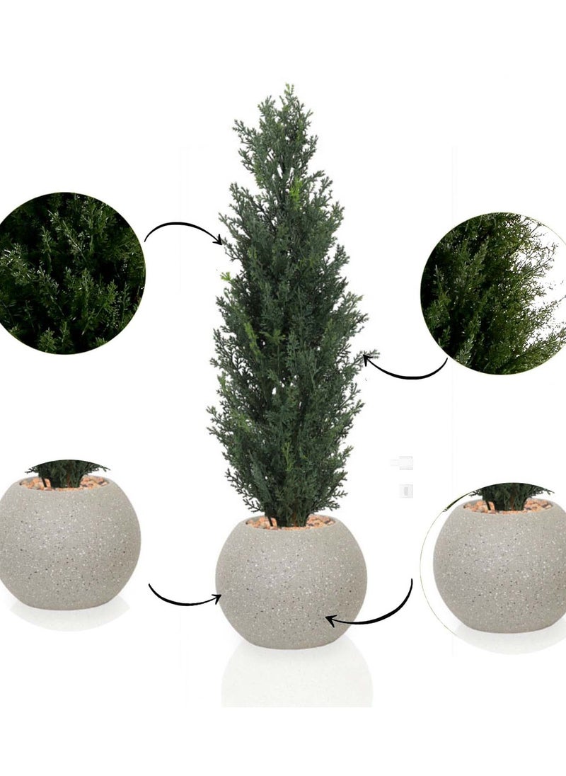 Artificial tree simulating a natural cypress tree, 65 cm high