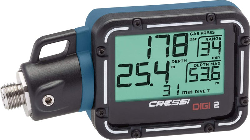 Cressi Digi2 Digital Depth & Pressure Gauges, Blue - Image 3