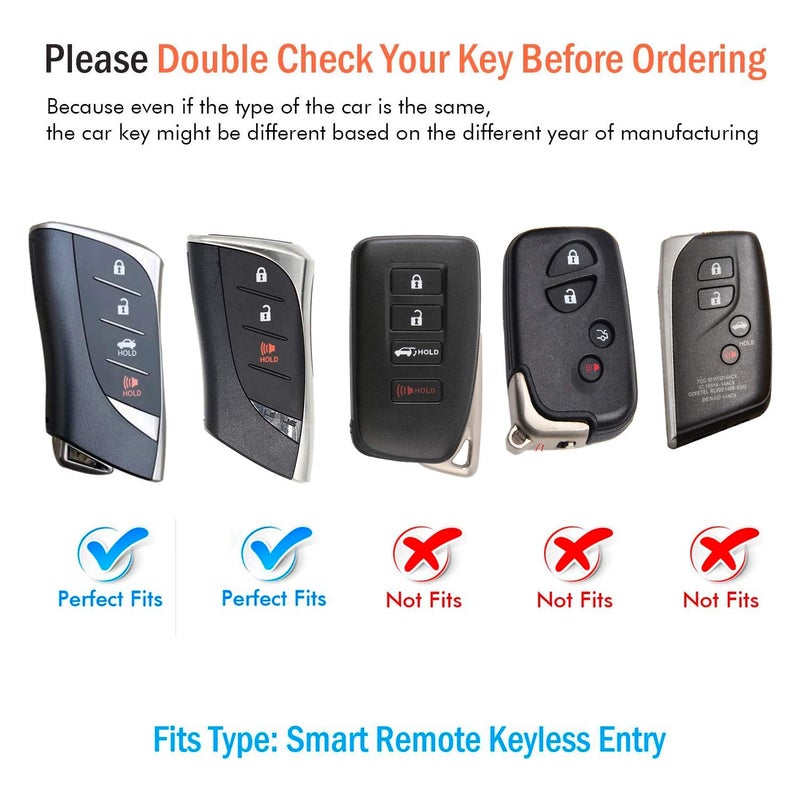 Autophone Compatible with Lexus Key fob Cover with Keychain Soft TPU 360 Degree Protection Key Case for 2018-2025 UX200 LS500 LS500H LC500 LC500h ES300h ES350 Smart Key(Silver) - Image 2