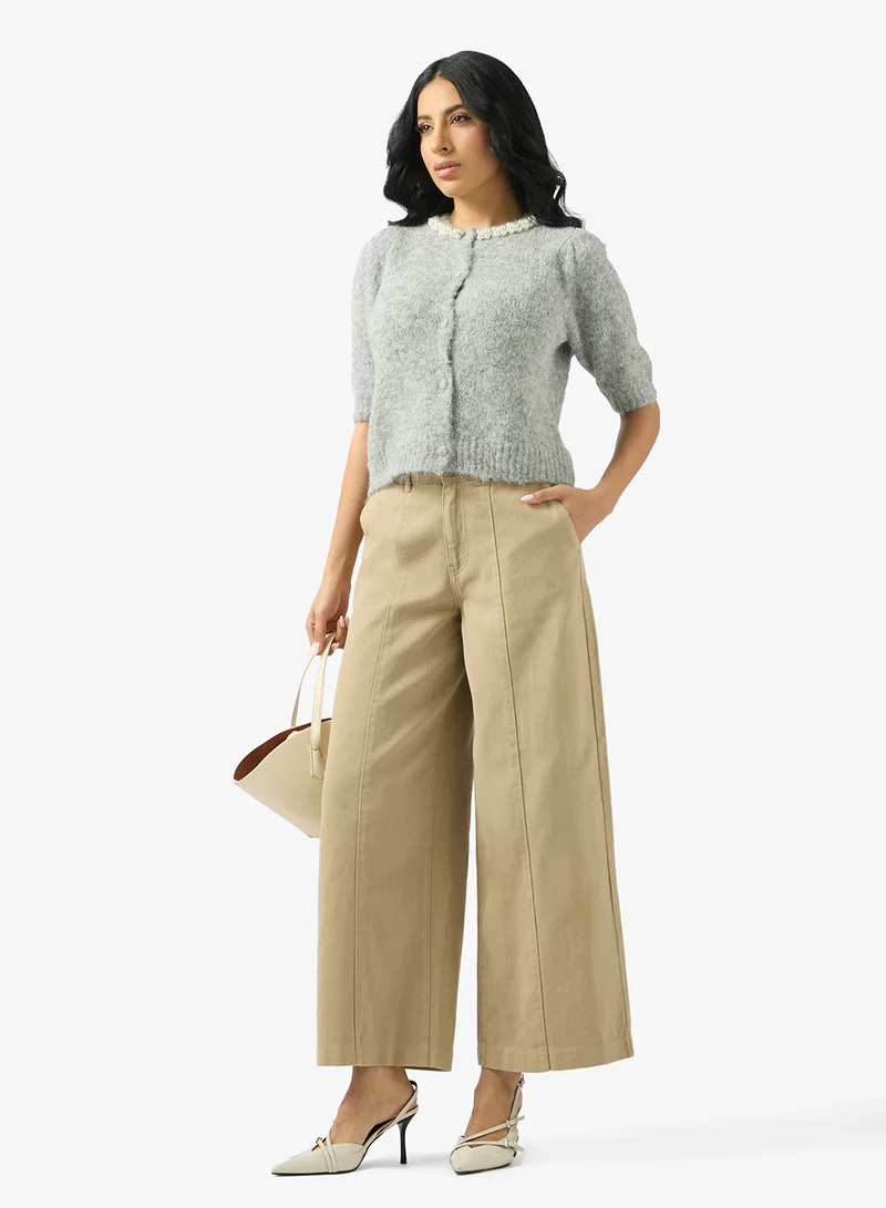 VERO MODA Vmmarley Medium Waist Super Wide Leg Pant"30