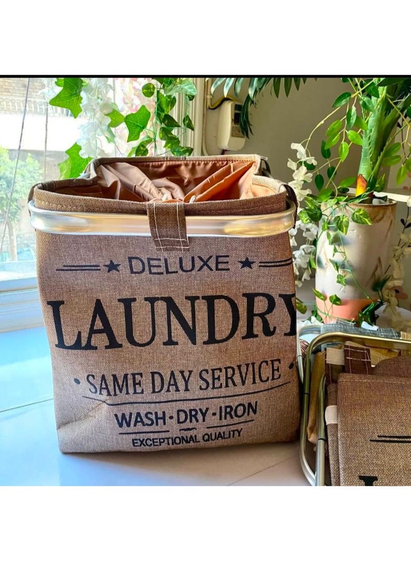 Foldable Fabric Laundry Hamper/Storage Basket (Deluxe Laundry Design) - Image 1