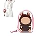 NZNDB Protective Case for Plush Doll Clear Hanging Display Cases Crossbody Doll Storage Bag PVC Storage Case Cover for Figures Dolls Pink - Image 3