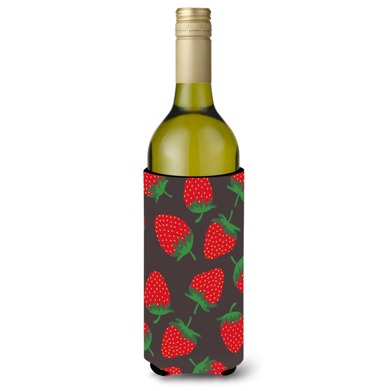 ""Caroline's Treasures Strawberries on Gray Wine Bottle Beverage Insulator Hugger  750 ml  Multicolor""