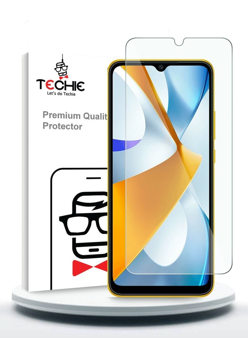 Techie Anti Reflection Anti Bubbles 9H Hardness HD Tempered Glass Screen Protector For Xiaomi Poco C40 - Image 1