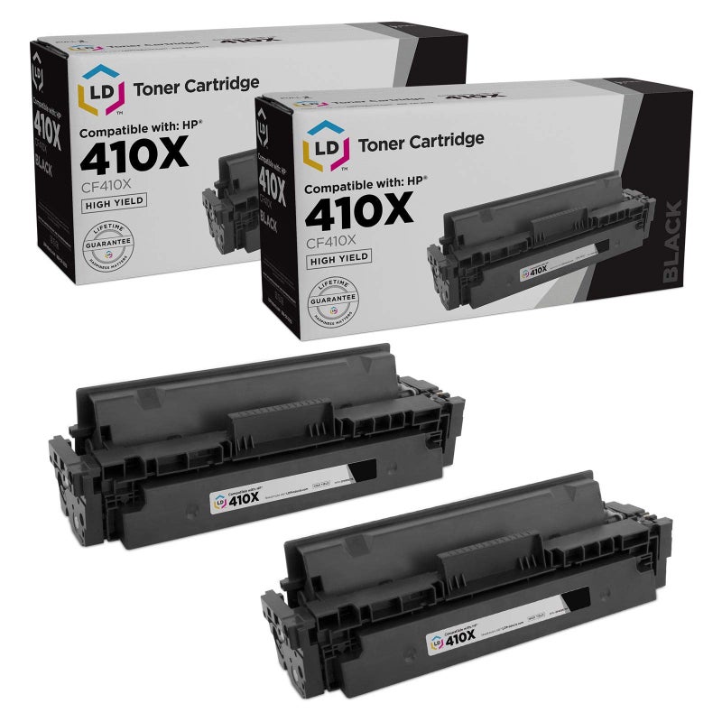 LD Products Replacement Toner Cartridge Compatible with HP 410X CF410X High Yield Black 2Pack Compatible with HP Color Laserjet Pro MFP M477fdn M477fdw M477fnw M452dn M452dw and M452nww