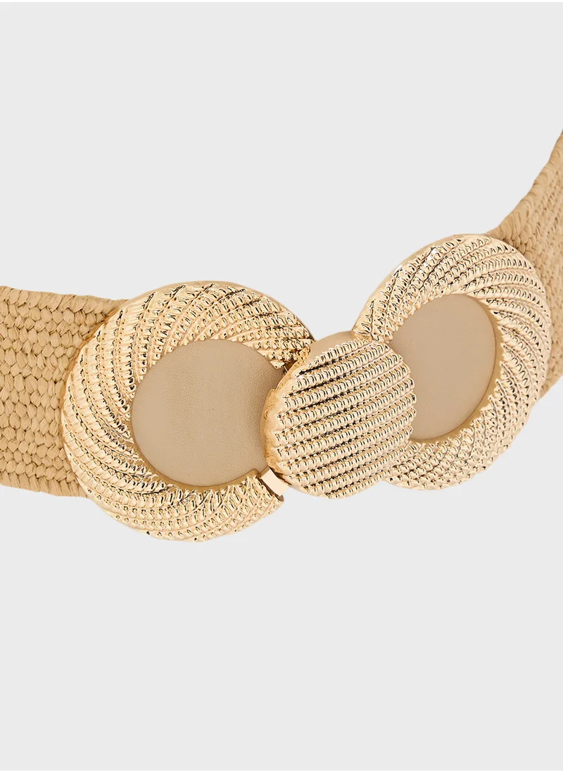 ايلا ليمتد اديشن Natural Wide Belt With Buckle