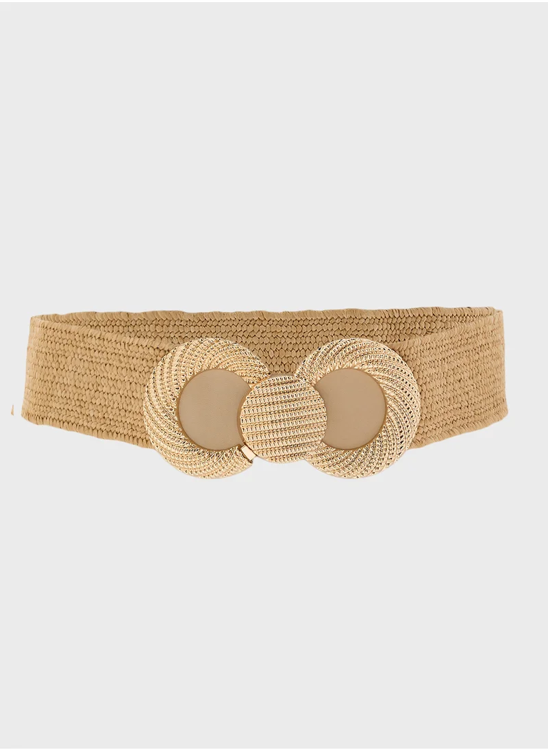 ايلا ليمتد اديشن Natural Wide Belt With Buckle