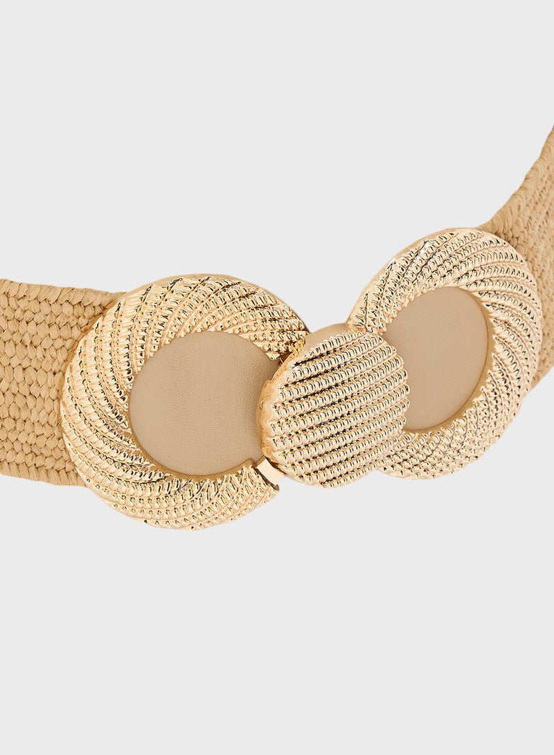 Ella Limited Edition Natural Wide Belt With Buckle  - Image 2