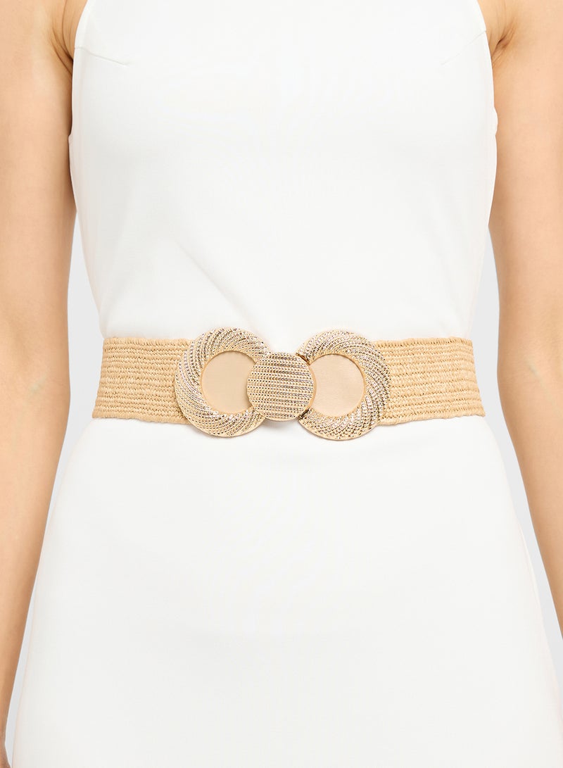 Ella Limited Edition Natural Wide Belt With Buckle  - Image 3