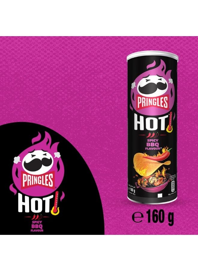 Pringles Hot Spicy BBQ Chips 160g - Image 2