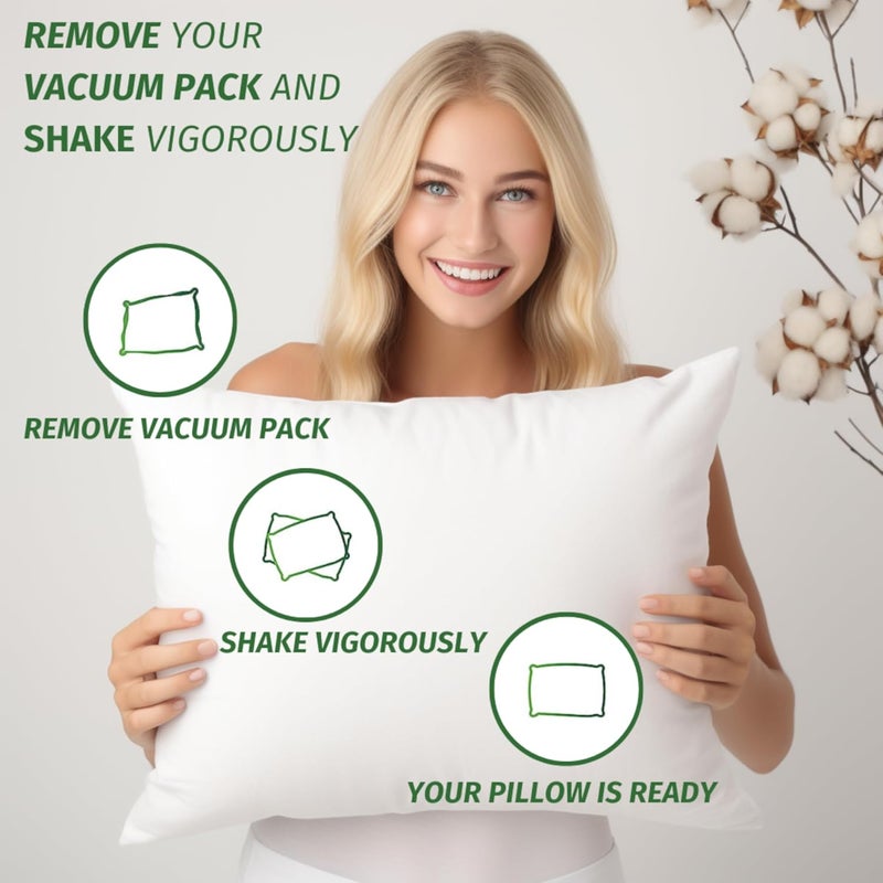 Flowen Bed Pillow 40 x 145 cm, Hypoallergenic, Anti-Dust Mites, Soft Cushion Filling, Microfibre Pillowcase, Machine Washable - Image 3