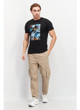 Tailored Recreation Men Crew Neck Short Sleeve Graphic Print T-Shirt, Black  - Image 3