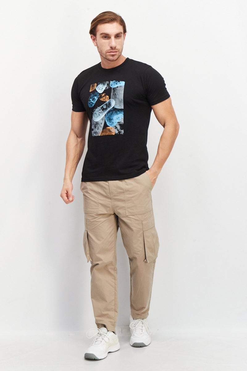 Tailored Recreation Men Crew Neck Short Sleeve Graphic Print T-Shirt, Black - Image 3