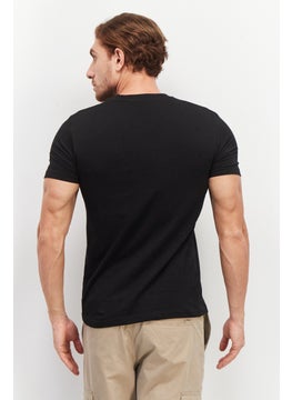 Tailored Recreation Men Crew Neck Short Sleeve Graphic Print T-Shirt, Black  - Image 1