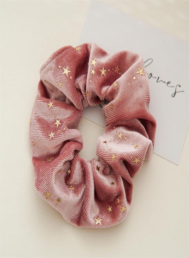 DINPREY 6 Pcs Christmas Stars Sc'run'chi'es for Girls Christmas Hair Ties Glitter Sequins Elastic Scrunchy Hair Bands Holiday Hair Accessories for Women Party Gifts (6 Pcs A) - Image 5