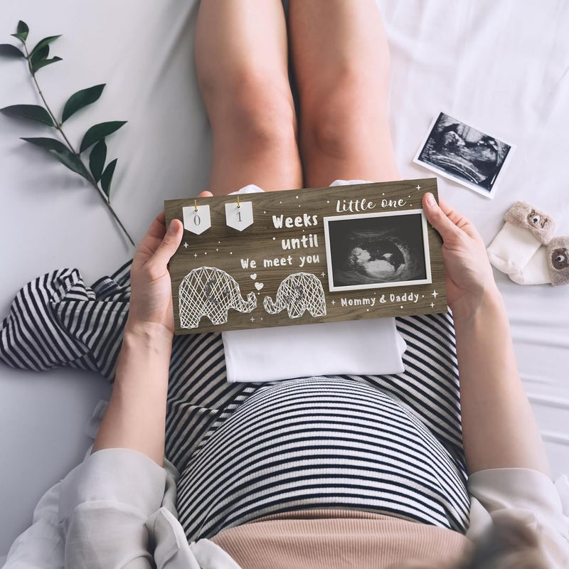 EURSET Baby Sonogram Picture Frame Countdown Weeks  Standard 4x3 Ultrasound Photo  Pregnancy Announcements Ideas  Gender Reveal BabyShower Gift  New Mom Expecting Parents to Be Keepsake Gifts - Image 2