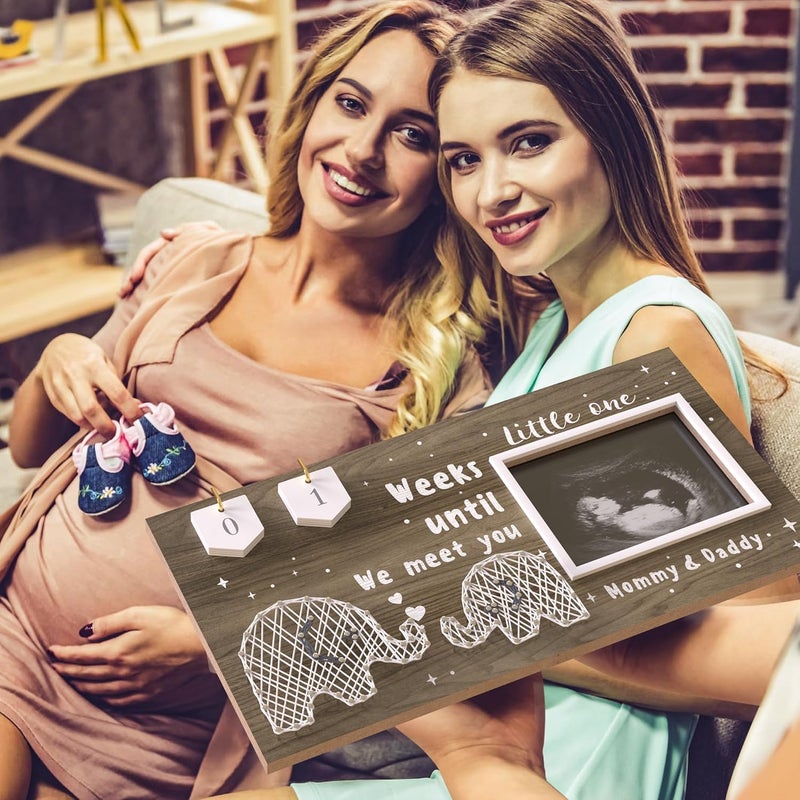EURSET Baby Sonogram Picture Frame Countdown Weeks  Standard 4x3 Ultrasound Photo  Pregnancy Announcements Ideas  Gender Reveal BabyShower Gift  New Mom Expecting Parents to Be Keepsake Gifts - Image 3