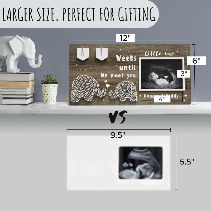 EURSET Baby Sonogram Picture Frame Countdown Weeks  Standard 4x3 Ultrasound Photo  Pregnancy Announcements Ideas  Gender Reveal BabyShower Gift  New Mom Expecting Parents to Be Keepsake Gifts - Image 5