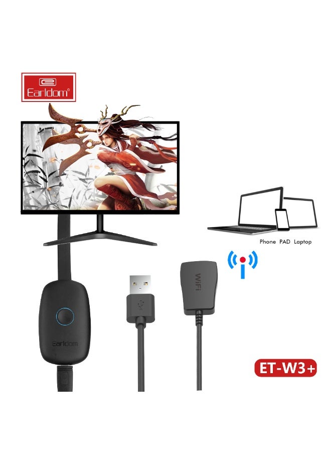 Earldom Wireless Display Dongle AV Adapter W3+ – 4K UHD HDMI Screen Mirroring Receiver for TV, Projector & Monitor – Compatible with iOS, Android, Windows & macOS - Image 4