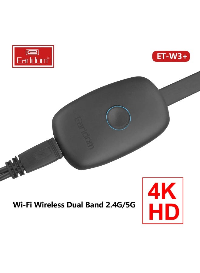 Earldom Wireless Display Dongle AV Adapter W3+ – 4K UHD HDMI Screen Mirroring Receiver for TV, Projector & Monitor – Compatible with iOS, Android, Windows & macOS - Image 3
