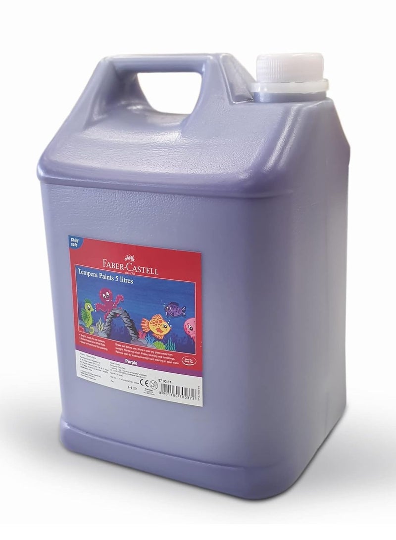 FABER-CASTELL طلاء تيمبرا جاهز للخلط سعة 5 لترات، اللون أرجواني - Image 2