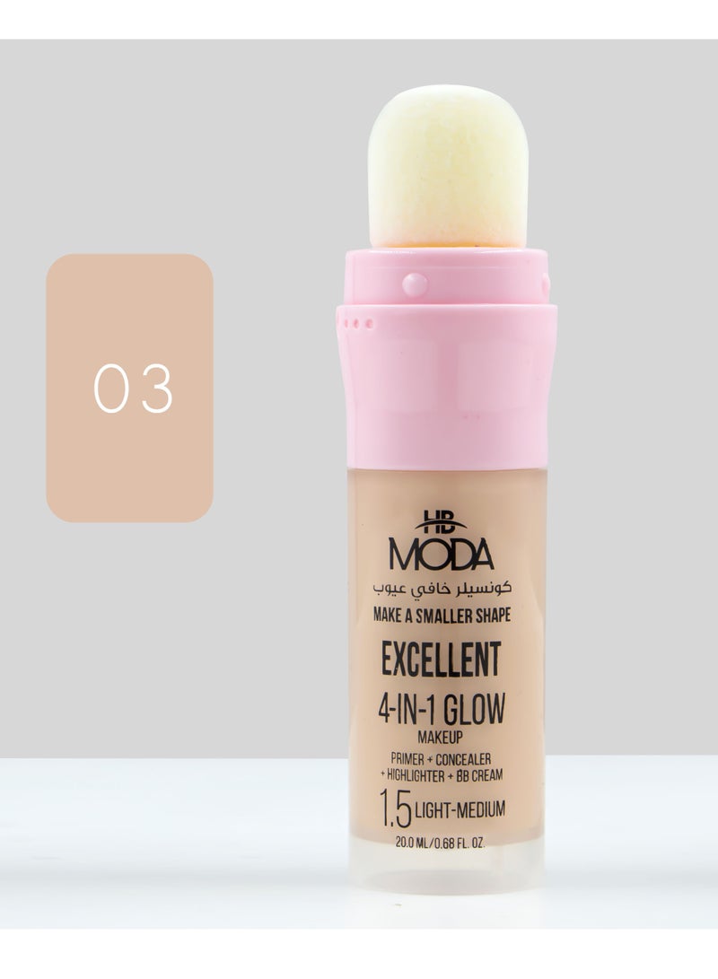 MODA Instant Corrective Makeup To Unify Skin Tone Primer  Concealer BB Cream #3 - Image 1